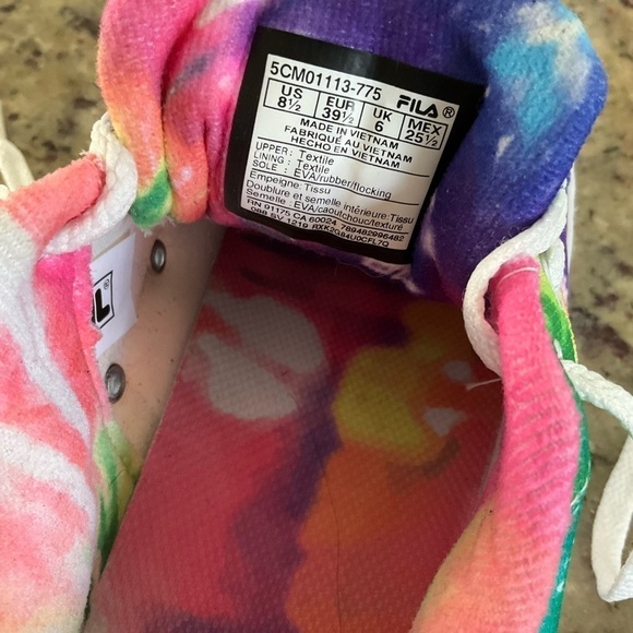 Fila Sandblast Low Tie Dye Womens Flatform Trainers size 8.5 - Picture 7 of 11